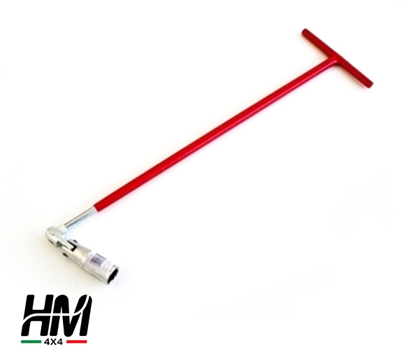 CHIAVE PER CANDELE DA 16 mm A T SNODABILE LUNGH. 500 mm CON GRAFFE INTERNE  CR-V