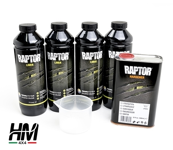 Raptor vernice VERDE MILITARE vernice antigraffio rivestimento protettivo e  resistente kit lt1 e lt4